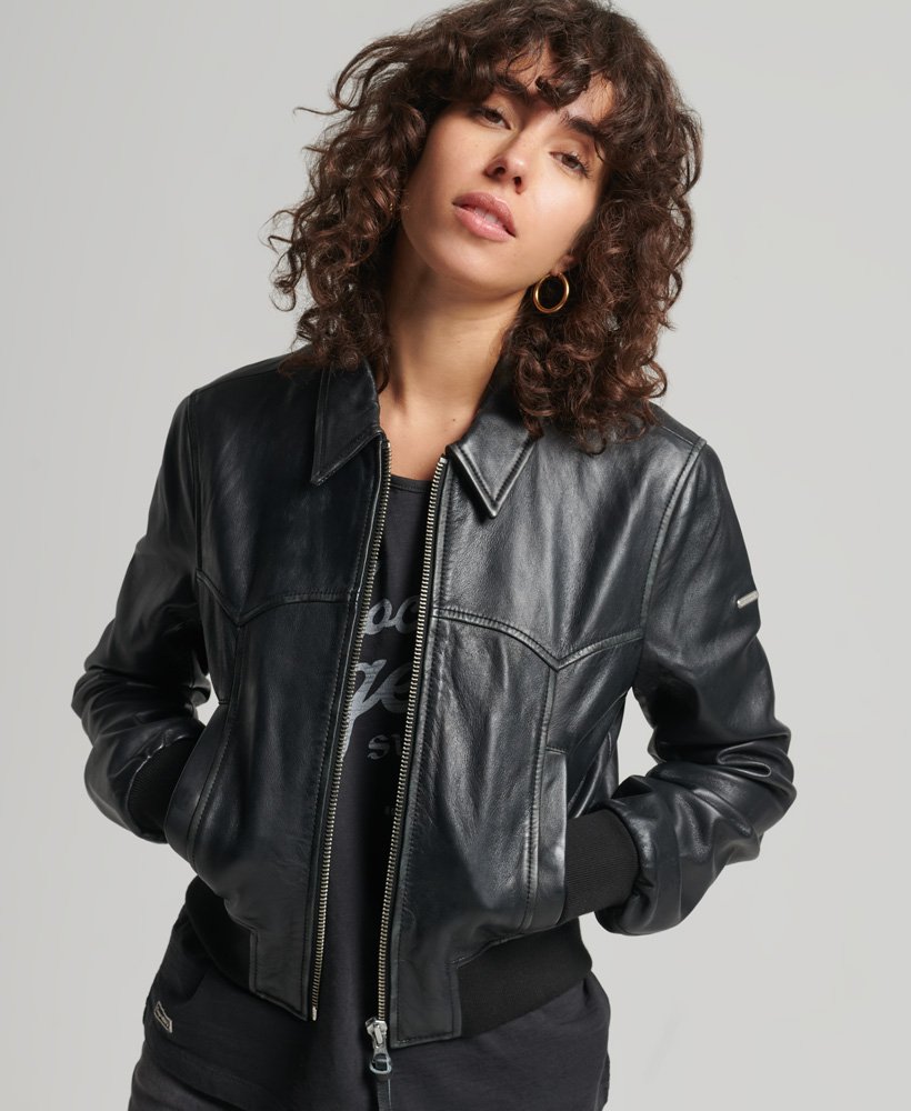 SUPERDRY КУРТКА КОЖАНАЯ