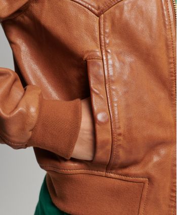 SUPERDRY КУРТКА КОЖАНАЯ